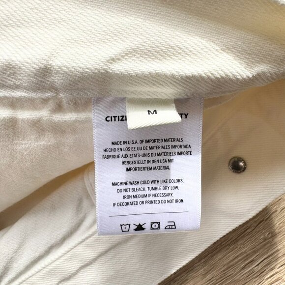 New Citizens of Humanity Renata Denim Jean Jacket Collarless White Pashmina - Picture 10 of 16